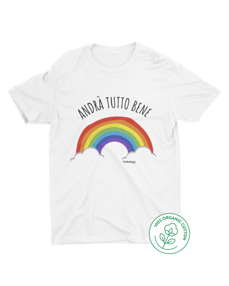 white rainbow t-shirt