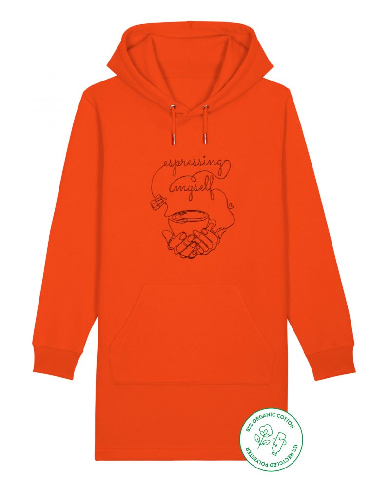 espresso tangerine hoodie dress
